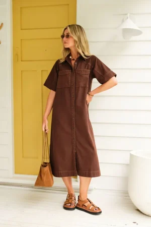 Denim Dresses|Denim^Ceres Life Ava Short Sleeve Midi Dress