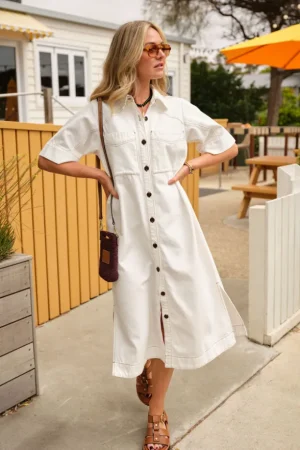 Denim|Dresses^Ceres Life Ava Short Sleeve Midi Dress