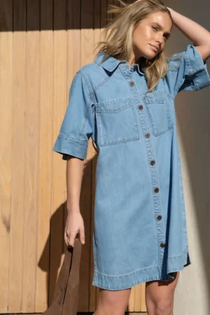Denim|Dresses^Ceres Life Ava Short Sleeve Mini Dress