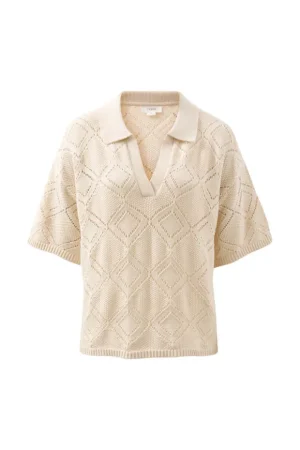 Knitwear|Tops^Ceres Life Demi Diamond Knit Collared Tee