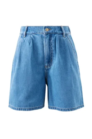 Denim|Shorts^Ceres Life Piper Pleat Front Short Fresh Indigo