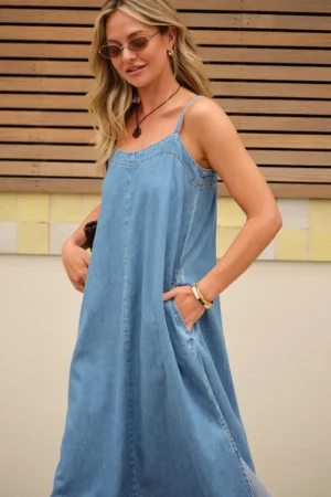 Denim|Dresses^Ceres Life Remy Strappy Midi Dress
